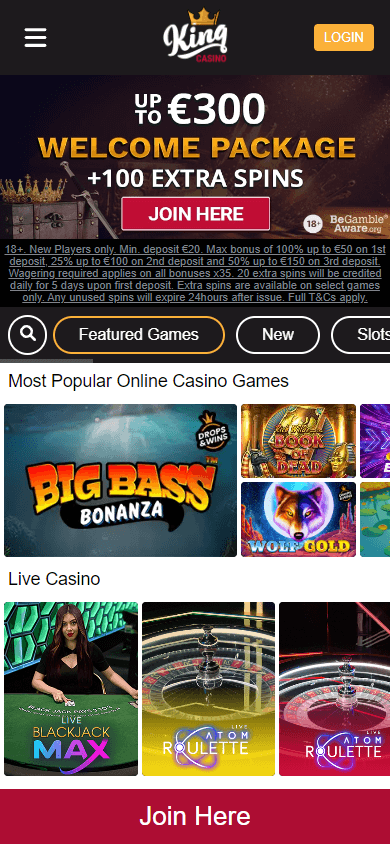 King Casino Mobile screenshot